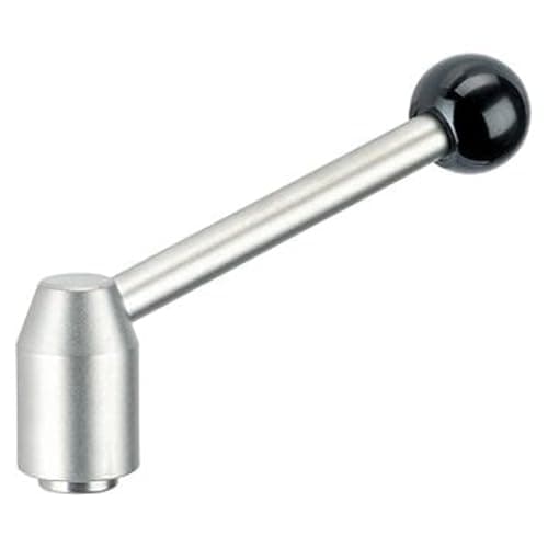 Image of HALDER 24440.0601 Adjustable Tension Lever/with Internal Thread, Black, d1=21 mm / d2=M6 / Rostfreier Stahl