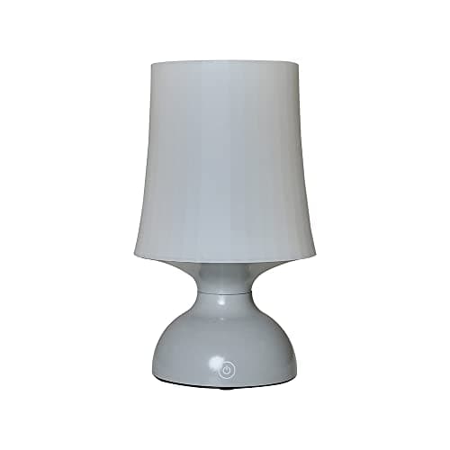 Image of MiniSun | Wireless LED Grey Touch Table Lamp with a White Tapered Shade | Table Lamps, Home Décor & Improvement Essential