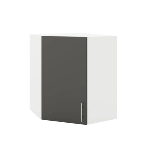 Image of JD Greta 600mm Kitchen Wall Corner Cabinet with Doors – Wall Corner Unit – Dark Grey Matt – Modern Storage Cupboard