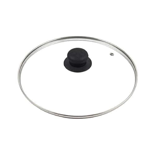 Image of DIOXSTAR Transparent Glass Lid Cover, Heat Resistance, Ensuring Long-Lasting Performance, Ergonomic Knob, Comfortable, Sleek, Modern Design, Easy-Grip Knob, (30CM)