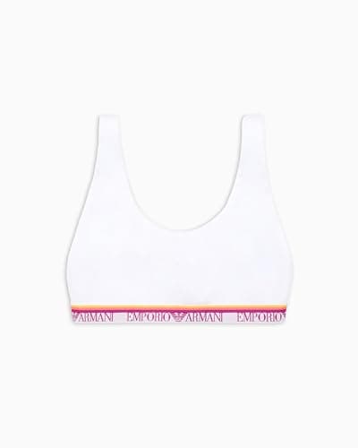 Image of Emporio Armani Woman Logo Band Bralette Bra White S