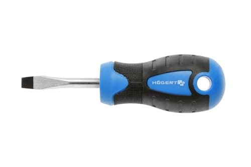 Image of Hogert Technik HT1S010 1 Slotted Screwdriver Red/Yellow 6.5 mm x 38 mm Steel S2