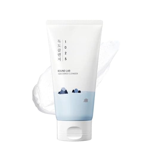Image of ROUND LAB 1025 Dokdo Cleanser 150ml, Low pH Facial Cleanser for Sensitive Skin, Rich Soft Bubbles for Deep Cleansing, Hydrating Face Wash with Deep Sea Water, Korean Skin Care
