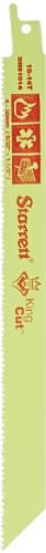 Image of Starrett BR91014-5 Bi-Metal Unique Straight King Cut Fire, Rescue and Demolition Reciprocating Saw Blade, 0.050" Thick, 10-14 TPI, 9" Length x 3/4" Width, Fluorescent Yellow (Pack of 5)