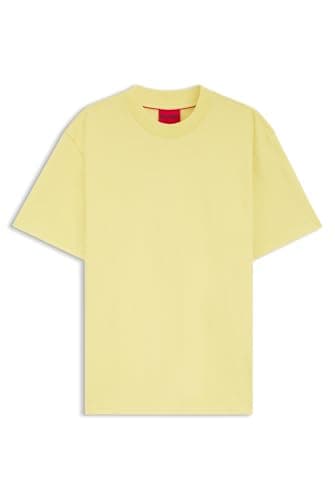 Image of HUGO Men Dapolino Logo Printed Casual Cotton T-Shirt, Yellow Medium 720, L