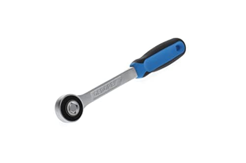 Image of GEDORE Reversible ratchet 1/2 270mm, 12.5 mm drive, 7.5° reverse angle, with push-through square, 2C grip, 271x95x37 mm, 476g, Made in Germany