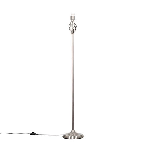 Image of MiniSun | Traditional Style Satin Nickel Barley Twist Floor Lamp Base | Floor Lamps & Torchieres, Home Décor, Improvement & Lifestyle Essential