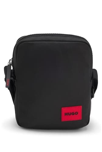 Image of HUGO Mens Ethon 2.0N NS zip Reporter bag with red logo label Size One Size