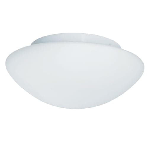 Image of Britalia White Metal & Opal Frosted Glass Bathroom Vintage Round Dome Flush Ceiling Light | 35cm Diameter | 3 x ES E27 Lamp Bulbs Required | IP44 Rated | Suitable for Outdoor Use