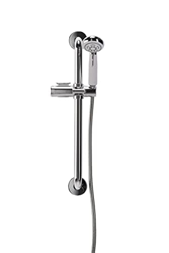 Image of Croydex AP600241 Assistive Showering Kit includes 60 cm Stainless Steel Grab Bar/ Assistive Shower Handset/ Easy Move Slider/ 200 cm Stainless Steel Hose