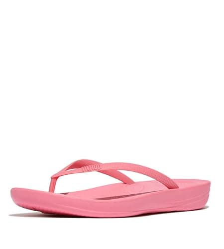 Image of Fitflop Women's iQushion Ergonomic Flip Flops - Lightweight & Comfortable with Natural Arch Support - Pink - 4 UK