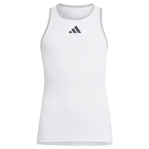 Image of adidas Girl's Club Tank Top, White, 9-10 Years