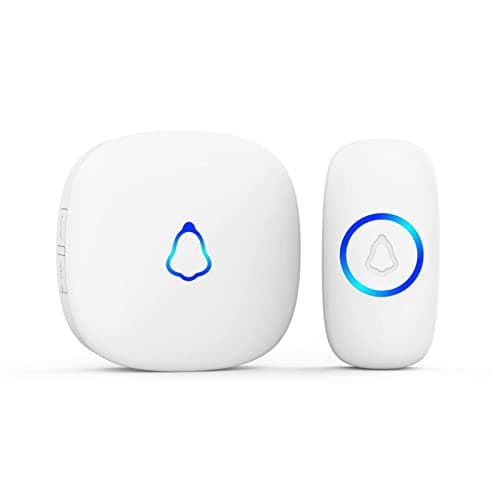 Image of SECRUI Wireless Doorbell, Plug in Waterproof Operating at 1,000 Feet Long Range Cordless Battery Operated Doorbell with 58 Chimes 5 Volume Levels LED Light Easy Install for Home, School, Office-White