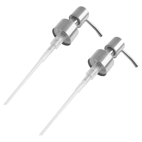 Image of 2 Pcs Pump Dispenser,Liquid Soap And Lotion Dispenser Pump Replacement,Stainless Steel Soap Dispenser Pump for Standard 28/400 (26 mm - 28mm) Neck Size for Kitchen Bathroom (Silver)