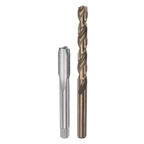Image of sourcing map Tap & Bit Sets, M10 x 1 H2 Straight Flute Machine Thread Milling Tap, 9mm M35 Cobalt High Speed Steel (HSS-CO) Twist Drill Bit