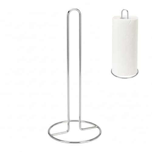 Image of GEEZY Stainless Steel Kitchen Roll Holder - Stylish Silver Freestanding Paper Towel Stand - Tissue Dispenser & Organiser for Kitchen Countertop & Dining Table