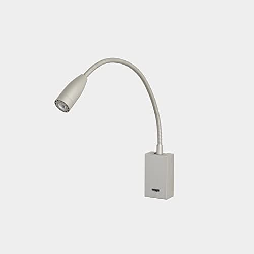 Image of LEDS C4 Bed Rectangular LED Reading Light Adjustable Arm Satin Nickel IP20 2.2W 3000K