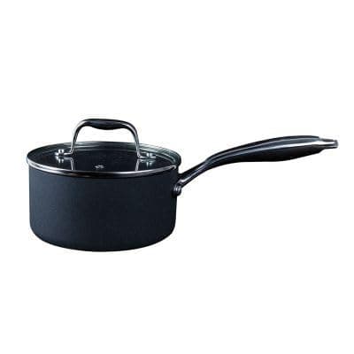 Image of Lakeland 16cm Hard Anodised Saucepan with Lid, 1.6 Litre Capacity, Non-Stick, Induction Compatible