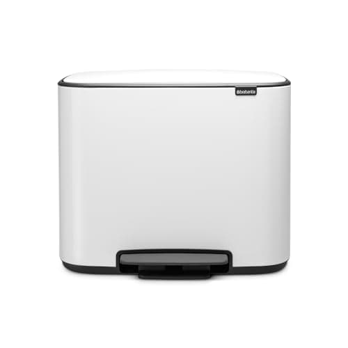 Image of Brabantia Bo Pedal Bin, Steel, White, 11 + 23 L