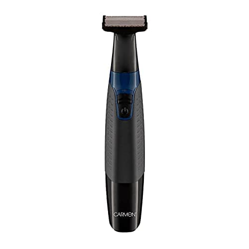 Image of Carmen C81081 Signature Cordless Hair and Beard Trimmer Set with Dual Protection System and USB Charging Cable, Black and Blue