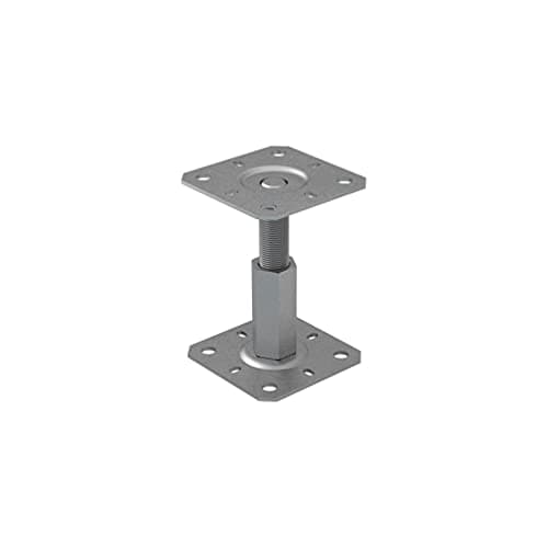 Image of Galvanised 100-150mm Height Adjustable Elevated Post Base Support (130 x 130mm)