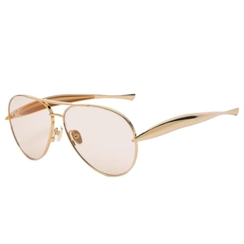 Image of FrostyFlair Women's Sunglasses, Oversized Retro-Style Aviators from the 70s, Style 2025, Metallic Tones, Golden, Streamlined Arms