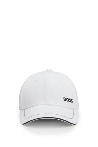 Image of BOSS Mens Cap-1 Logo-Detail Cap in Cotton Twill