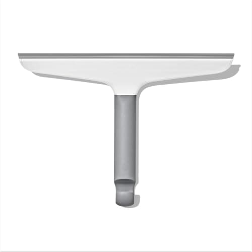 Image of OXO Good Grips Multi-Use Squeegee with Hook – Flexible Silicone Blade for Streak-Free Drying – 25 cm Wide – Non-Slip Handle – Ideal for Shower Glass, Mirrors, Tiles & Windows