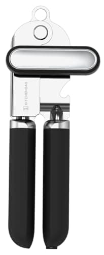 Image of KITCHENDAO Can Opener Manual, 2nd Generation Blade, Handheld Can Tin Opener with Magnet, Super Sharp Cutting Wheel for Smooth Edge Cut, Soft Grip,Oversized Knob for Seniors & Arthritis, Easy to Use