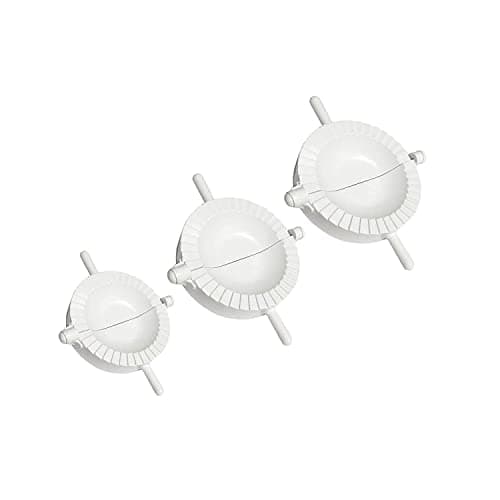 Image of Set of 3 Dumpling Maker Moulds Manual Or Small Pasties (White)