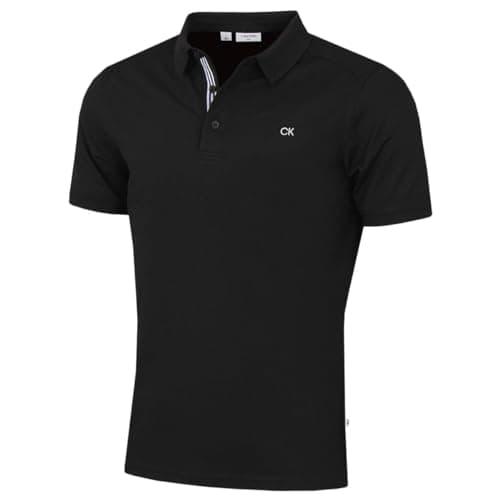 Image of Calvin Klein Mens Campus Sport Golf Polo Shirt - Black Sport - L