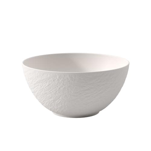 Image of Villeroy & Boch - Manufacture Rock Blanc Salad Bowl White, Dishwasher-Safe, Microwave-Safe, matt Design, Slate-Look, Bowl for Salads and Bowl Meals, Serving Bowl, Premium Porcelain