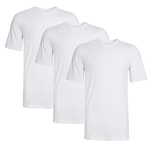Image of Sock Stack Mens T Shirt Pack of 3 Crew Neck T-Shirts for Men Multipack Super Soft Short Sleeve Slim Fit for Any Everyday Wear, White Medium