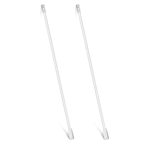 Image of 2pcs Blind Wand for Window Blinds,12" Length Drapery Wand Curtain Pull Rod,Replacement Parts Blind Stick with Hook and Grip Long Clear Acrylic Window Blind Tilt Wand Rod for Home Office Blind Opener