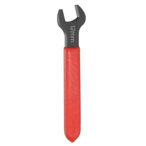 Image of sourcing map Single Open End Wrench 12mm Metric 15 Degree Offset Angle U-Shaped Open Ended Spanner Small Flat Head Blackening Wrench with Red Shank for Automotive Repair Furniture Assembly