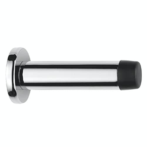 Image of IRONZONE® Wall Mounted Projection Door Stop Polished Chrome Heavy Duty with Rubber Tip Durable Design for Noise Reduction, Installed to The Wall to Protect Door Handle and Walls