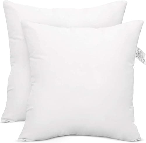 Image of Cushion Inserts 45cm x 45cm - Pack of 2 Cushion Pads 18 x 18 Cushion Insert, Hollowfibre 45 x 45 Cushion Inner Square Pillows for Bed Hypoallergenic Inner Cushion Fillers