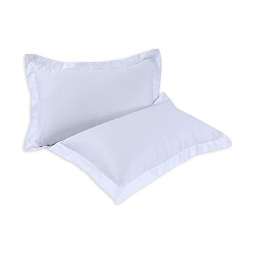 Image of A ATH COLLECTION 800 Thread Count 100% Pure Egyptian Cotton Pair OF White Oxford Pillowcases Super Soft Hotel Quality Set of Pillowcases 2 Pack