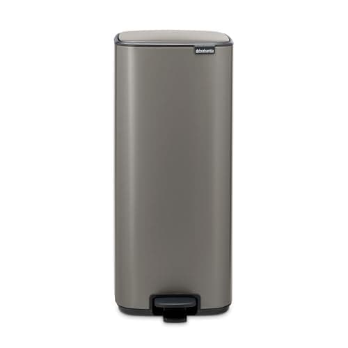 Image of Brabantia Bo Pedal Bin 30L (Platinum), Soft Closing Waste Bin with Light Pedal Operation, Easy to Clean Removable Plastic Inner Bucket with Free PerfectFit Rubbish Bags Included