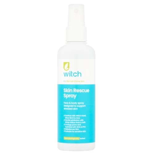 Image of Witch Skin Rescue Spray to support stressed and blemish-prone skin. With Witch Hazel, Silver Birch and Aloe Vera. Rebalances and hydrates. 125ml