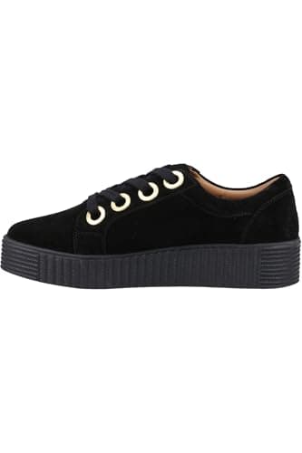 Image of Hush Puppies Female Tamsin Suede Trainer, Black,4