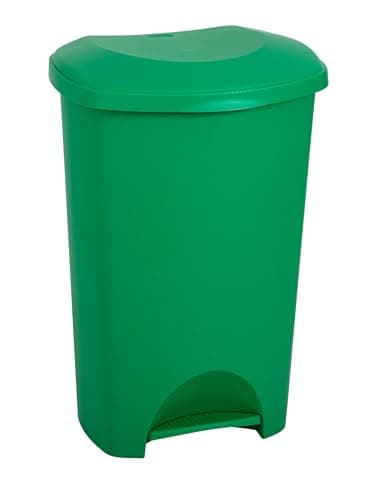 Image of Addis 50 Litre Recycling Commercial Utility Waste Trash Pedal Bin, All Green Colour