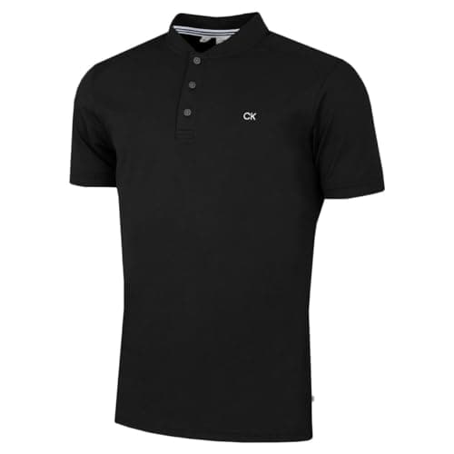 Image of Calvin Klein Mens Blade Collar Polo Shirt - Black - M