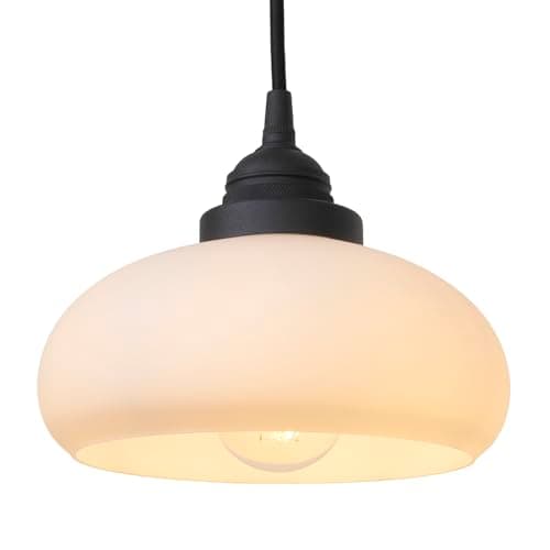 Image of SongCiLT Glass Pendant Lights Kitchen Island, Vintage Pendant Light Fixtures with White Glass Shade, Globe Hanging Ceiling Lamp for Dining Room Bedroom Hallway Stairwell