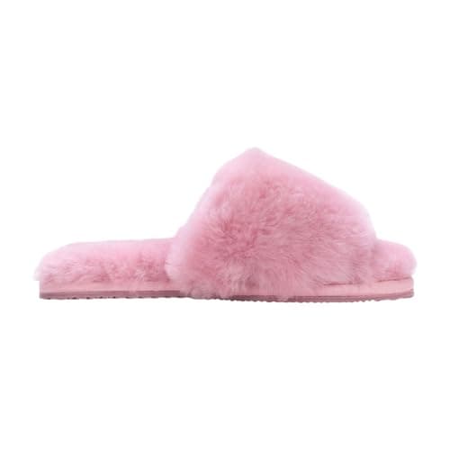 Image of TruClothing Women's Sheepskin Slippers Warm Winter Indoor Comfort Sliders - Pink 6