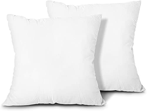 Image of MH Home Cushion Inserts (Pack of 2), 30 x 30 cm (12 x 12 inch) Cushion Inner Pads, Cotton Blend Fabric, Hollowfiber Square Pillows