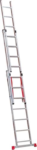 Image of Home Master® 2 Section Extension Ladder | Lightweight Aluminium | Stabiliser Bar | 150kg Weight Rating | EN131 Certified | Size: 2x12