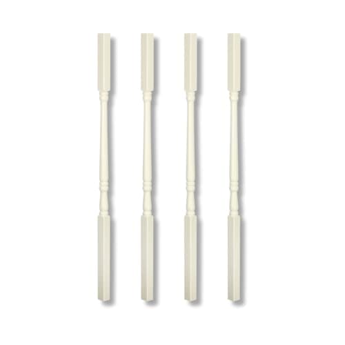 Image of White Primed Teesdale Stair Spindles 32mm x 900mm – Ready to Paint Wood Balusters – Pack of 4 – Jackson Woodturners