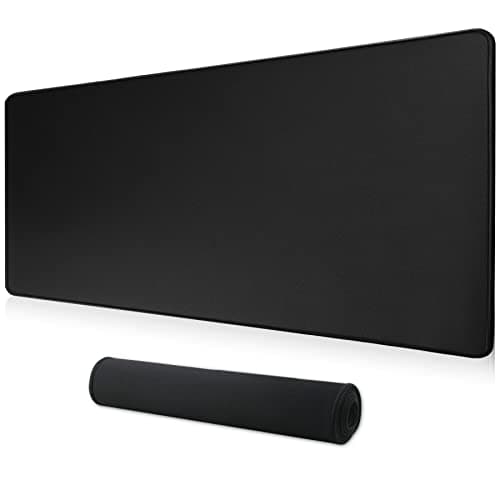 Image of HoYiXi Gaming Mouse Pad Extended Large Computer Keyboard Mouse Mat Desk Pad Soft Smooth Surface and Anti-Slip Rubber Base Waterproof Soft Cloth XXL Mouse Pad 80 x 40 x 0.3 CM - black