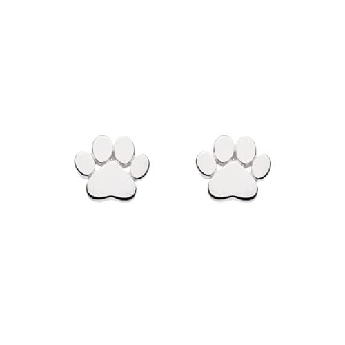 Image of DEW Small Paw Print Stud Earrings – Sterling Silver, Cute and Fun Animal Themed Jewellery